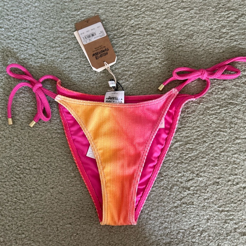 Billabong Pink and Orange Bikini Bottom